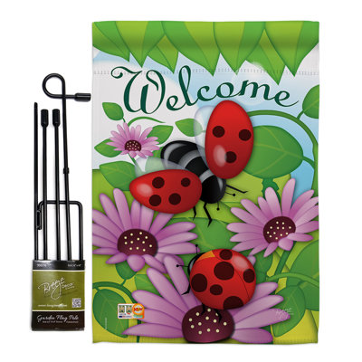 Steph Double Sided 18.5'' H x 13'' W Polyester Flag Set