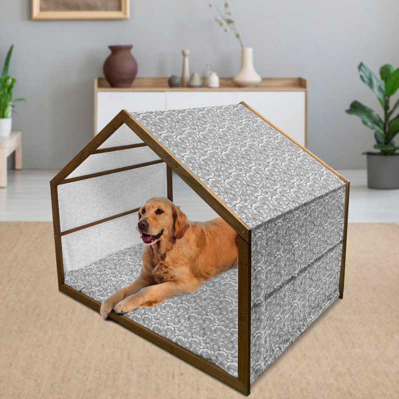 Niche pour chien en bois gris, H 55 po x l 39 po x P 45 po