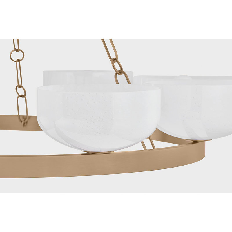Lustre en laiton patiné Troy Lighting, H 6 po x l 44,5 po x P 44,5 po, 9 lumières