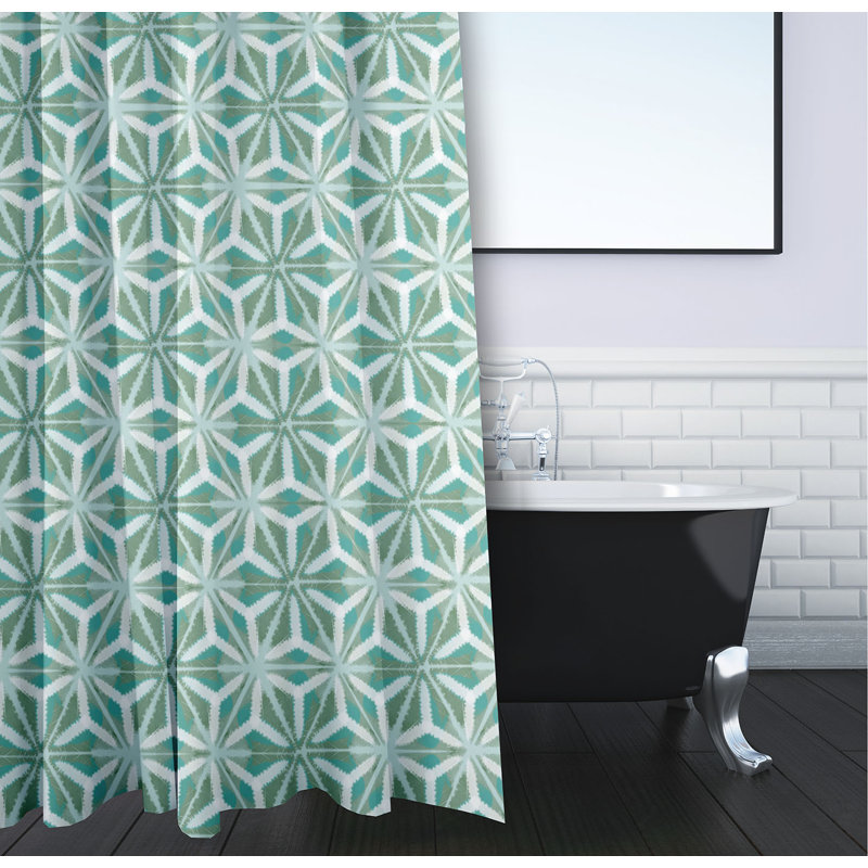 Rideau de douche simple Floral, Vert