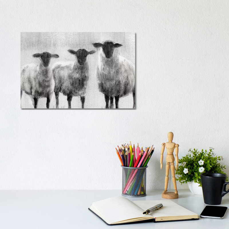 Rustic Sheep I by Ethan Harper - Gallery-Wrapped Canvas Giclée on Canvas, Wrapped Canvas, 20.32 cm H x 30.48 cm W