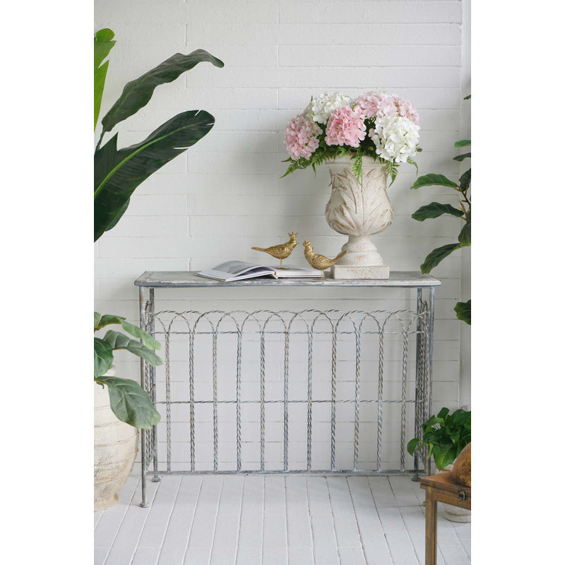 Console 40 po x 14 po x 31 po, clôture d'appoint en fer rustique