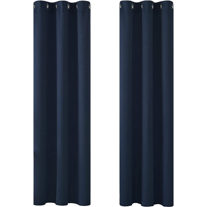 Blackout Curtain Pair, Navy Blue, 140 W x 220 D cm