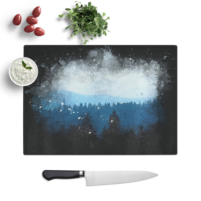Tempered Glass Church Beyond the Forest Chopping Board, 28.5 cm x 39 cm