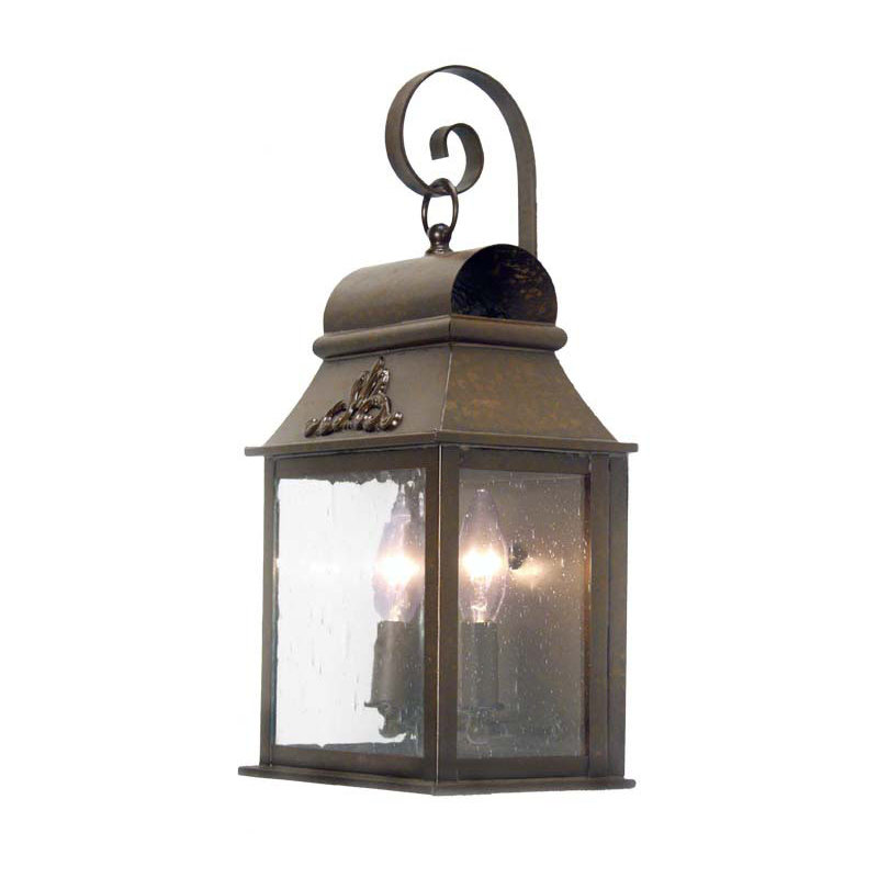 Bastille Wall Light, Antique Rust, Lapis Blue