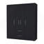 Armoire 2 portes noire tout-en-un
