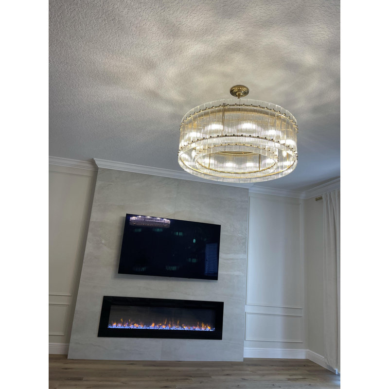 Lustre à 8 lumières Bostobrick, Nickel poli