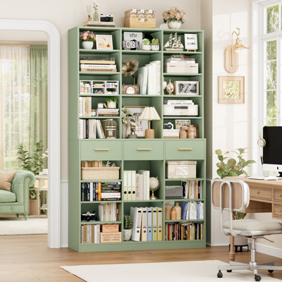 75"H Wood Storage Bookcase with Adjustable Shelves