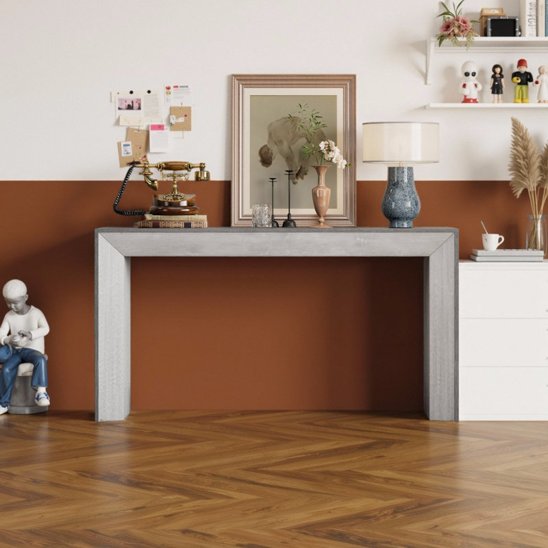 Table d'appoint 59,02 "pour le couloir du salon, Gris, Gris