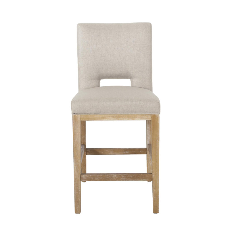 27 Inch Counter Stools, Set of 2,Fabric, Counter Stool (27" Seat Height), Cream