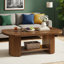 Table basse 45 po, table de bout moderne ovale à 2 niveaux avec rangement