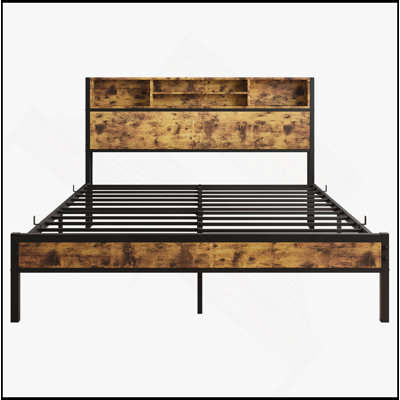 Queen Bed Frame With Storage Headboard And Charging Station, A Stylish And Functional Choice For Your Bedroom.
