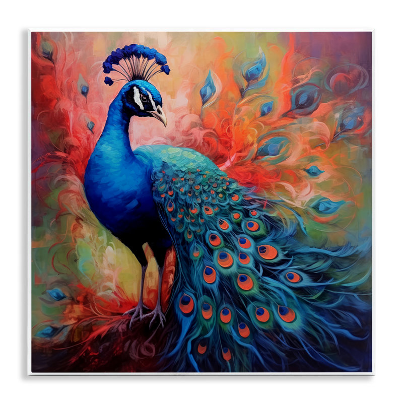 Art mural "Feathered Fantasy Peacock" par Lazar Studio
