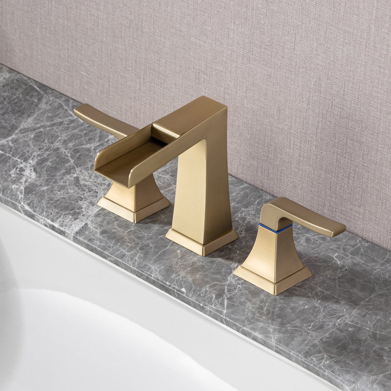 Widespread 2-handle Bathroom Faucet, Brushed Gold