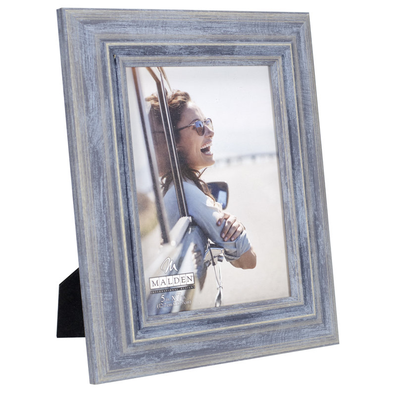 Denim Blue Rustic Wood-Grain 5x7 Picture Frame