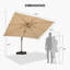 Porte-parapluies d'extérieur en porte-à-faux rectangulaire en bois 9 pi x 12 pi AlumInum, beige-1386274971-1390990170