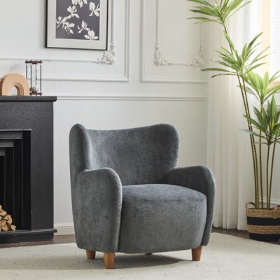 Reshami Wing Back Fabric Upholstered Accent Chair