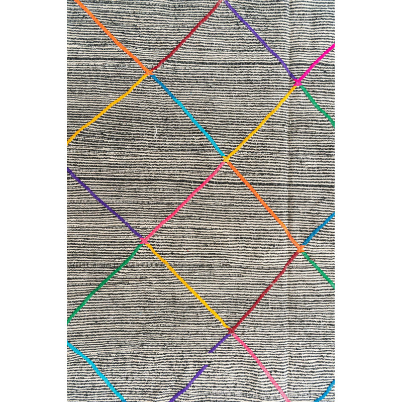 Tapis noir et blanc Oliver