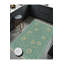 Tapis jaune tissé à motif floral lavable Mosso-851590515