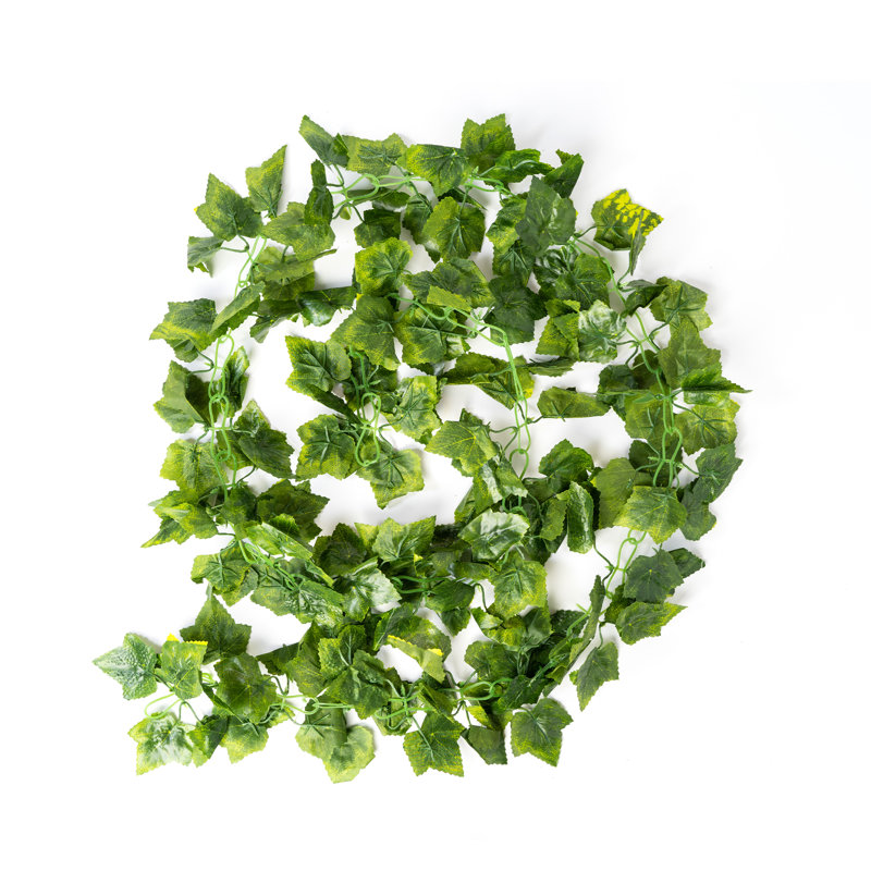 Guirlande à feuilles de raisins en soie artificielles 7 pi 6 po