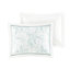 Housse de couette 100% coton pour lit double / grand lit - broderie bleu foncé et dollar sable sur fond blanc, fermeture à boutons, 4 attaches, 2 taies décoratives, coton blanc à contexture de 200 fils, broderie, boutonné-130164744