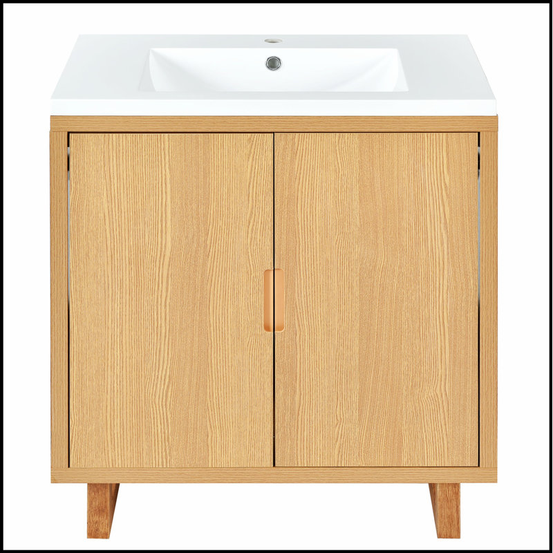 Ensemble de meuble-lavabo de 30 pouces avec lavabo, armoire combinée et amplement de rangement pour les salles de bain modernes