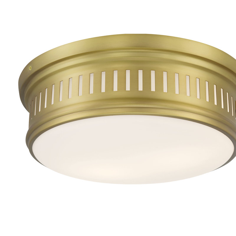 Plafonnier encastré 2 lumières Velune, Laiton rétro