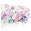 «Pastel Floral», reproduction d'art sur toile tendue à l'aquarelle, impression de fleurs roses et mauves (ensemble de 3)-1528027396