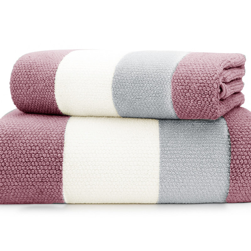 100% Cotton Stripe Towels, Red, Hand Towels - 2 Pack