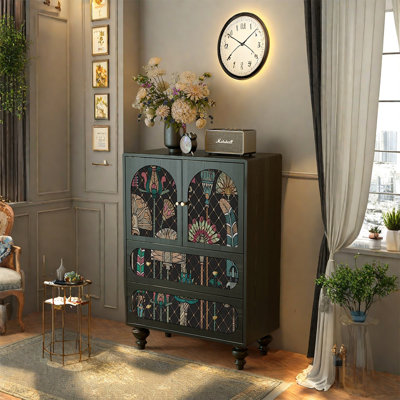 Pine Wood Two Door Two Drawer Cabinet