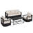 Abdullah 4-Piece Modern Aluminum Outdoor Patio Furniture Set Swivel Chairs with Beige Cushions and Coffee Table-1148577206