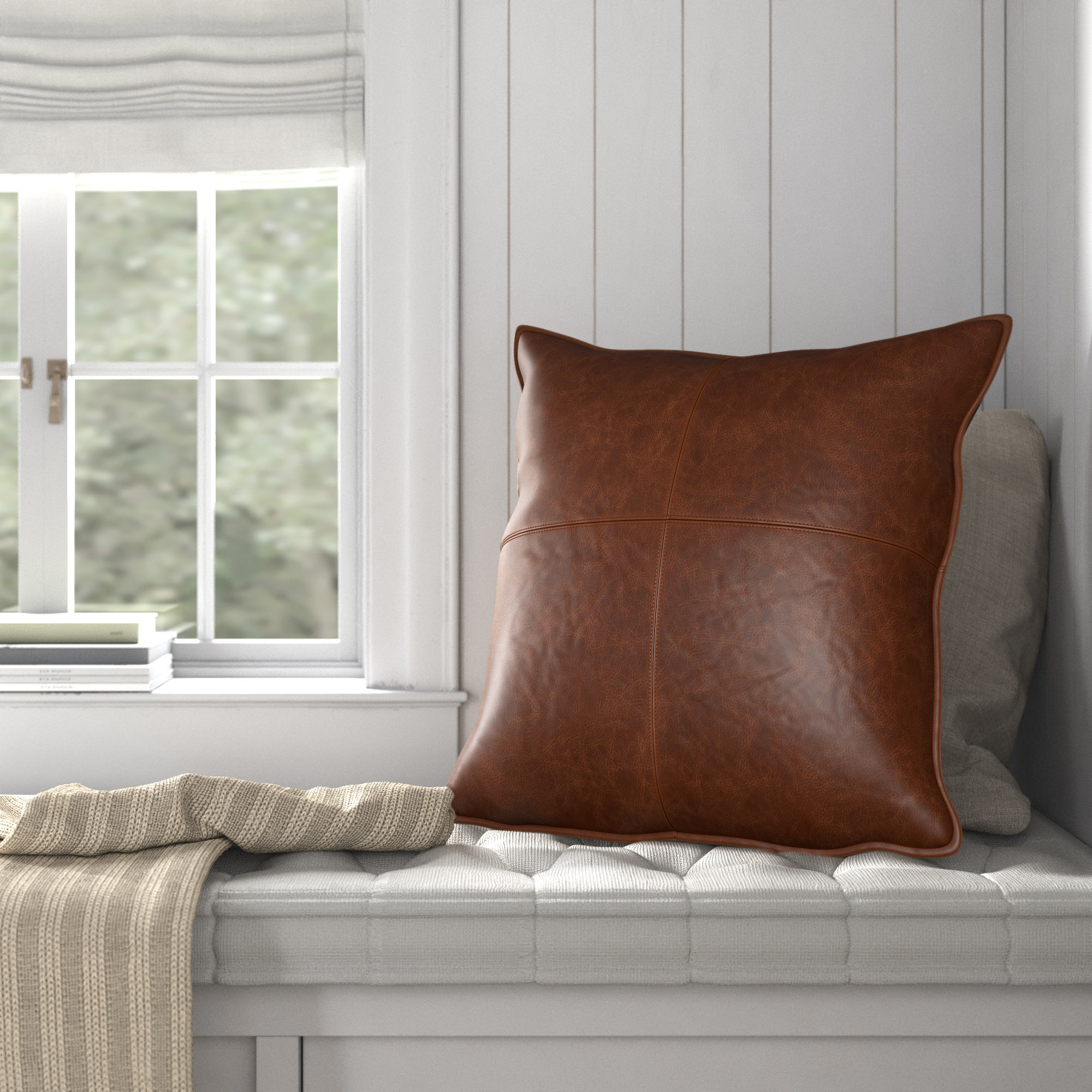 Cutler Throw Pillow, Square 22", Brown