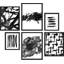 Collage noir et blanc, coups de peinture grunge, formes abstraites, art moderne encadré sur papier, 6 pièces-92584316