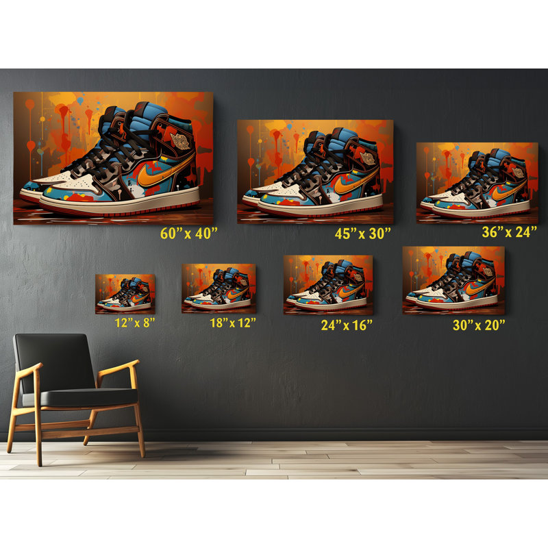 Art sur toile avec espadrilles Urban Graffiti, H 24 po x l 36 po
