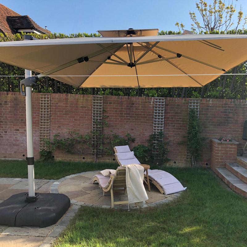 3.4m Square Cantilever Parasol, Beige