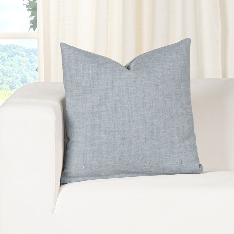 Indy Faux Linen Accent Pillow, Square 20", Polyester, Blue