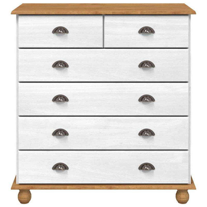  Chest Of Drawer Solid Pine Wood, White