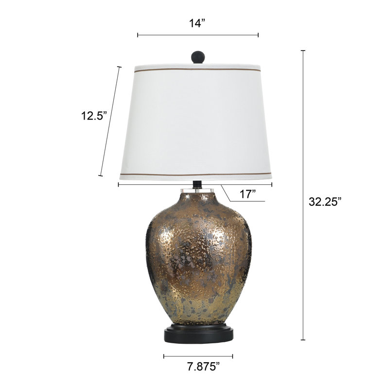 Lampe de table en céramique - Bronze Valley - Abat-jour blanc