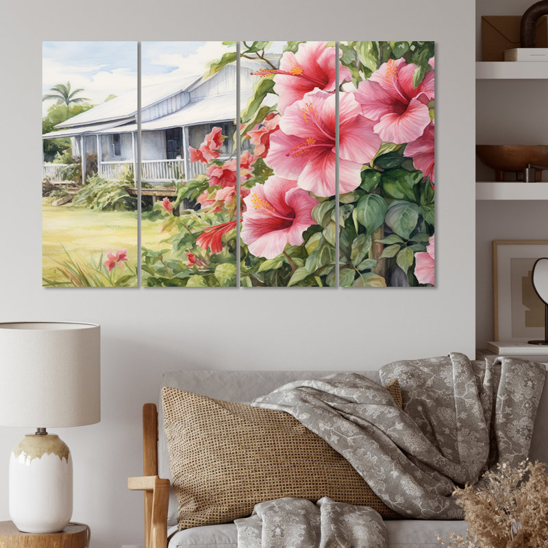 Coastal Plants & Flowers Wall Decor on Metal