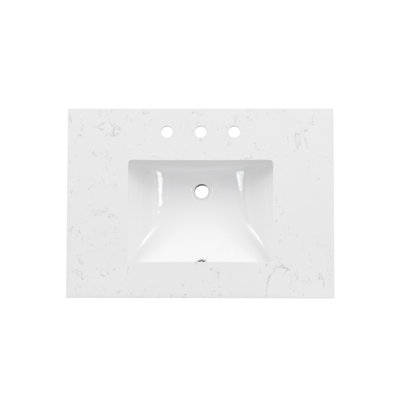 Comptoir de meuble-lavabo en pierre reconstituée 31 po avec lavabo encastré en quartz