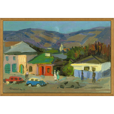 «Small Town USA», peinture sur toile encadrée