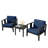 Junco Teak Outdoor Two-Person Patio Set With Cushions And Side Table-124178249-124178255