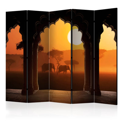 Gatling 225cm W x 172cm H 5 - Panel Solid Wood Folding Room Divider