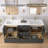 72" Double Bathroom Vanity Set in Dark Gray With Solid Surface Top (Assembled)