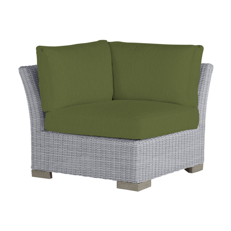 Club Woven Patio Lounge Chair with Cushions, No Welt, Linen Forest, Oyster