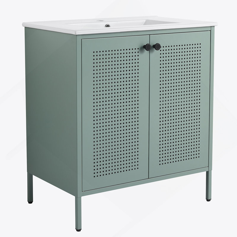 Meuble-lavabo autoportant de 30 po avec lavabo en céramique