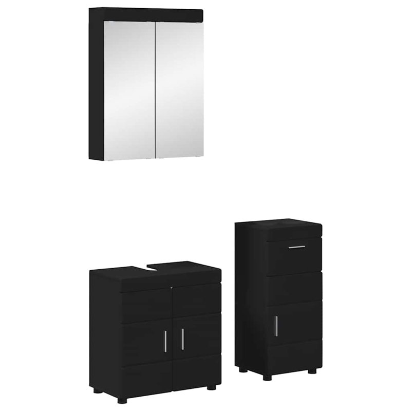 Vanity & Mirror Set, Black