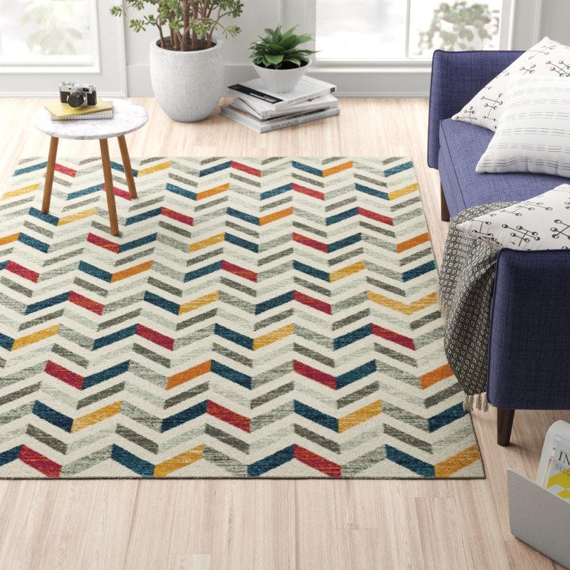 Hoda Flatweave Grey/Yellow/Red Rug, Rectangle 160 x 230cm