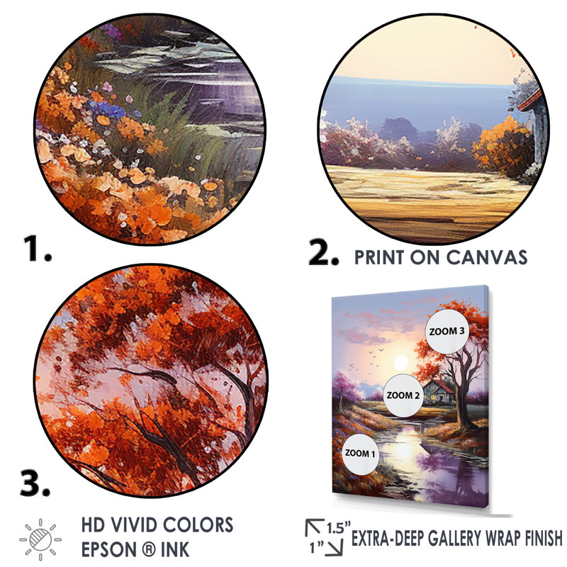 «Countryside Charm Provence Landscape III», reproduction sur toile, H 44 po x l 34 po x P 1,5 po, Cadre flottant noir