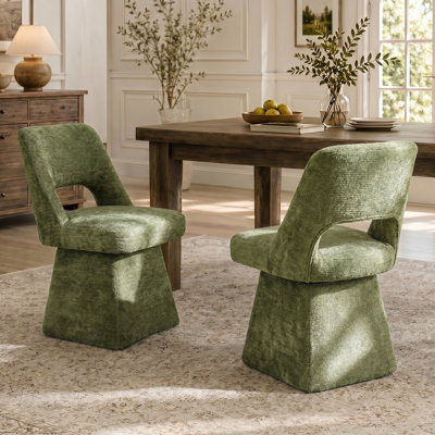 Chaise pivotante en chenille moderne, dossier ouvert - Conception rotative à 360 ° pour la salle à manger